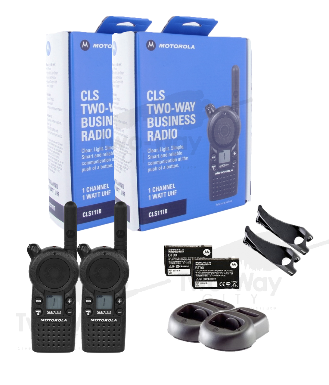 Motorola CLS1110 Business Two Way Radio 2-Pack Two-Way City