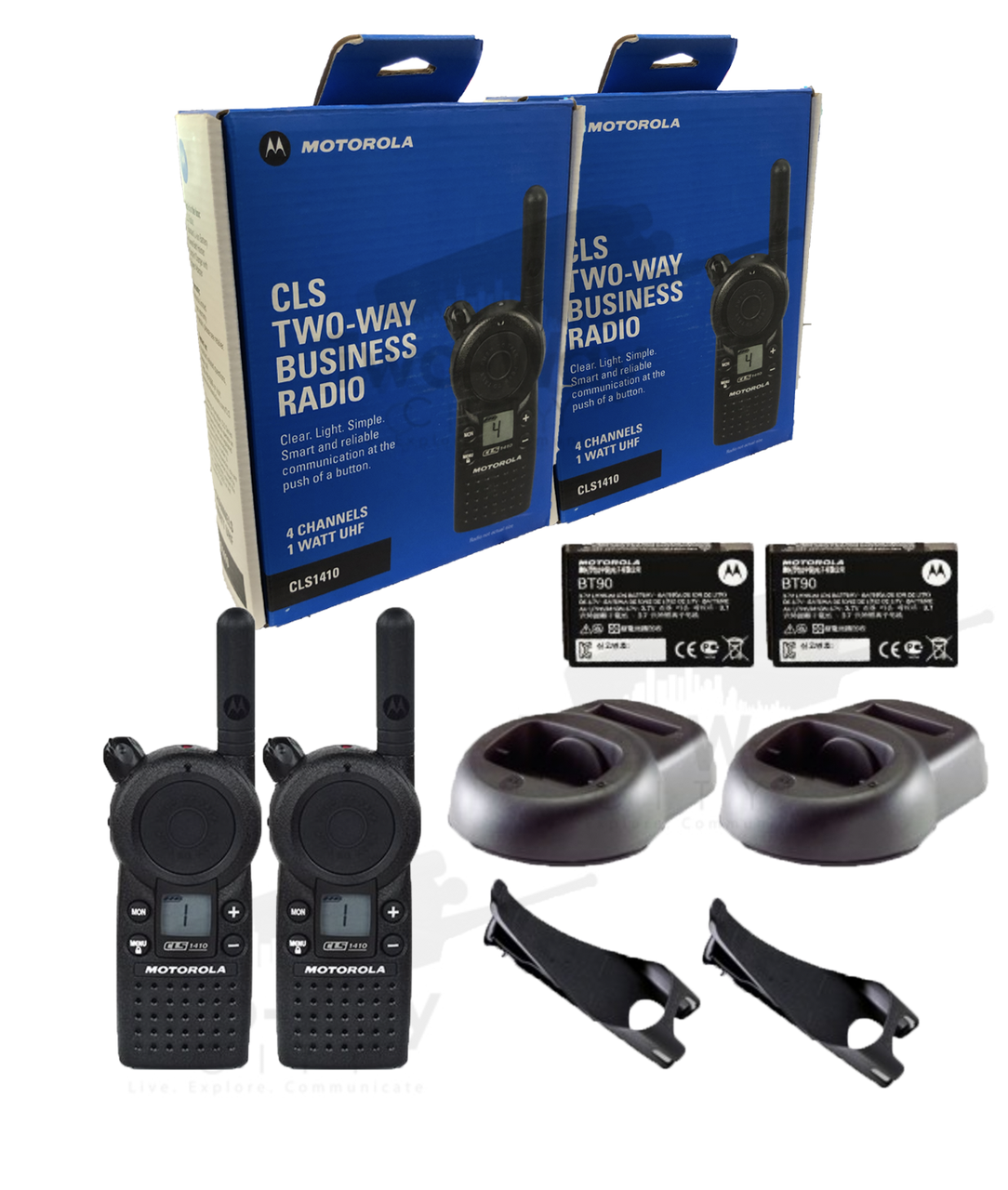 Motorola CLS1410 Business Two Way Radio 2-Pack Two-Way City
