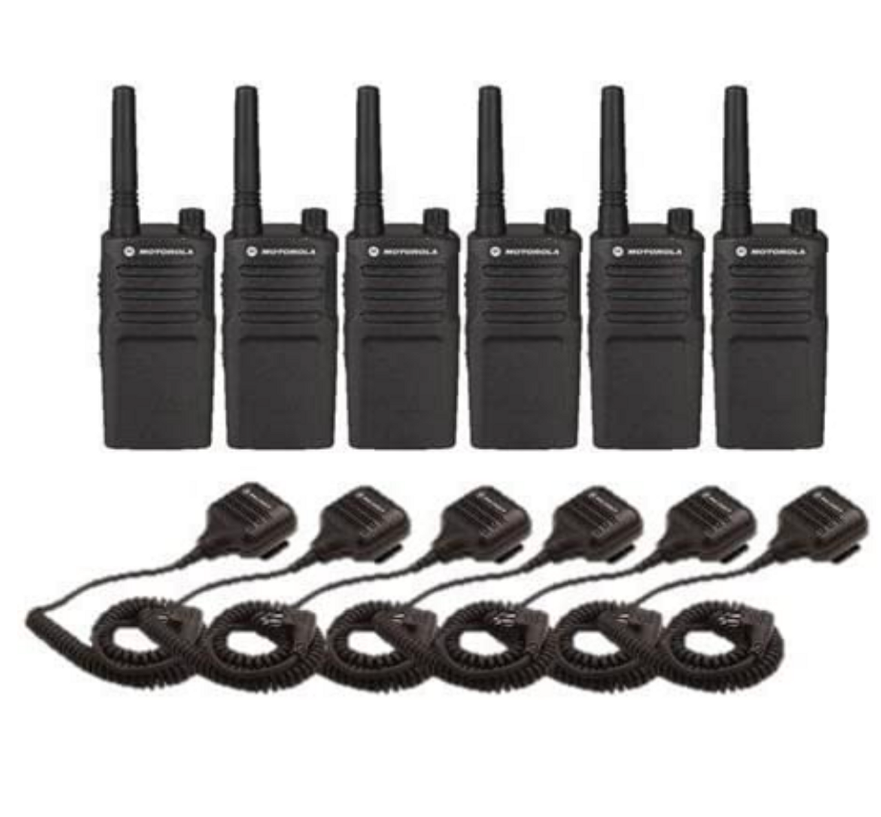 Motorola RMU2040 Business Two Way Radio 6-Pack with HKLN4606 Speaker Mics  Two-Way City