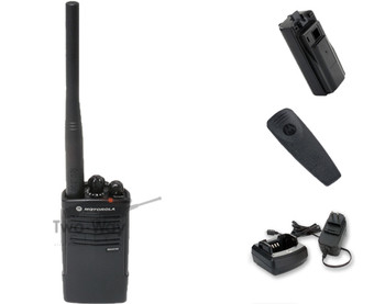 Motorola RDV5100 VHF Two Way Radio with Belt Clip, Charger, and Battery