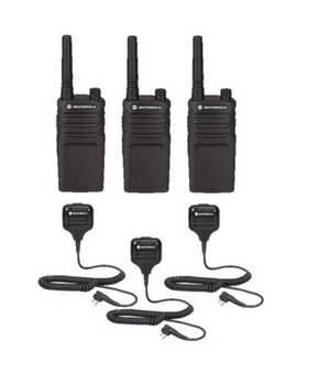 Motorola RMU2040 UHF Two Way Radio with Speaker Mics 3-Pack