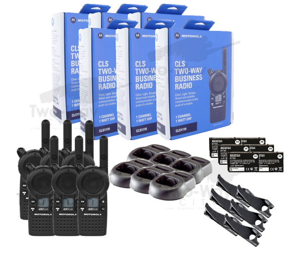 Motorola CLS1110 Business Two Way Radio 6Pack TwoWay City