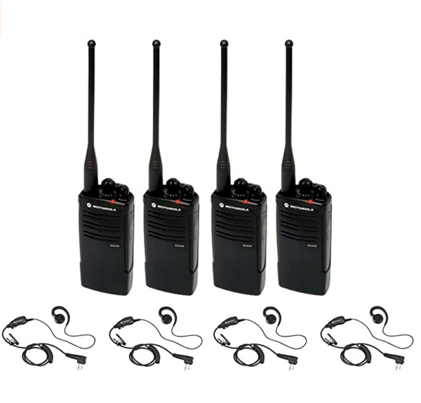 Motorola RDU4100 Business Two Way Radio 4-Pack with Swivel Earpiece Two- Way City