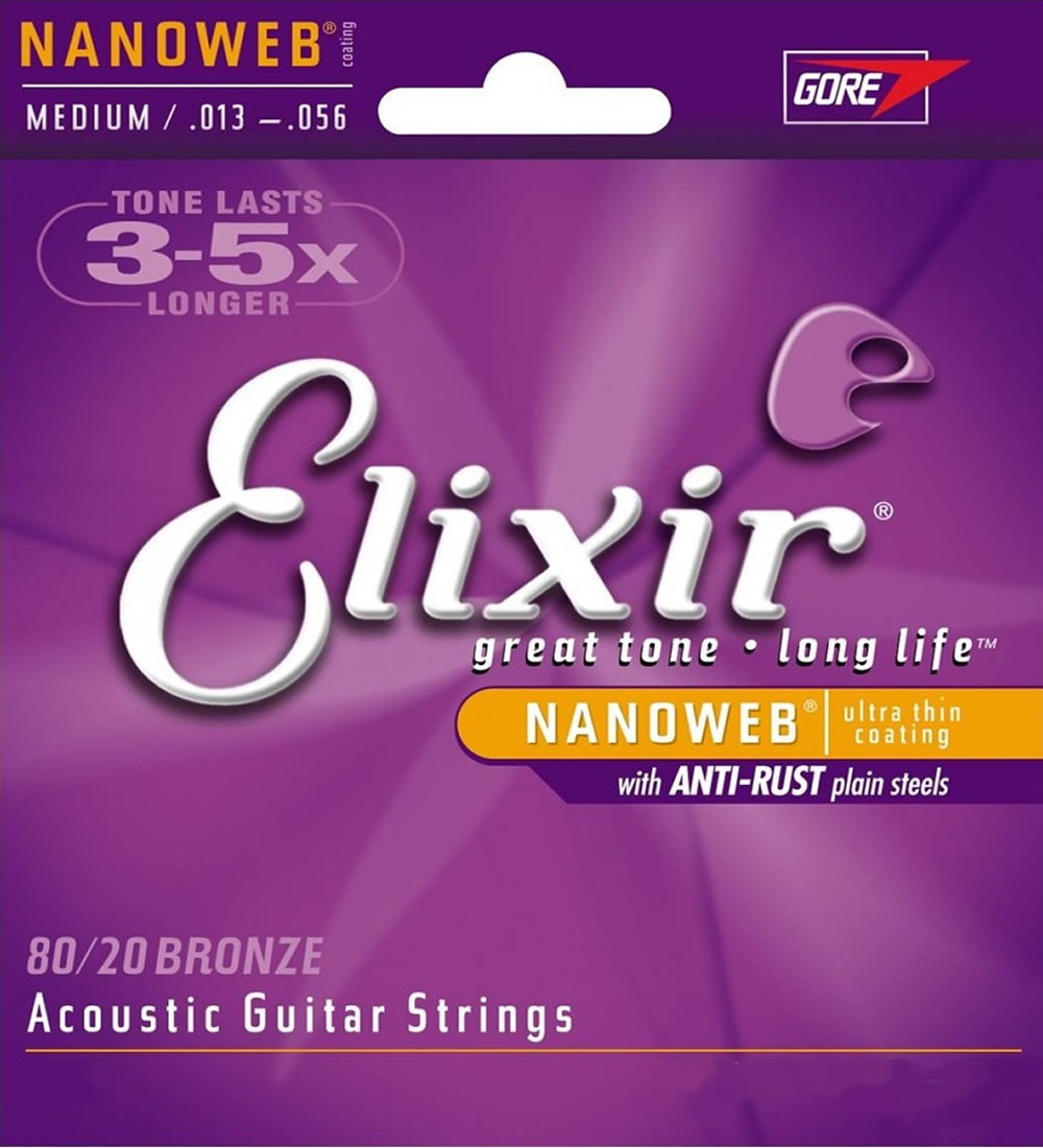 Elixir Nanoweb Bronze Acoustic Guitar Strings