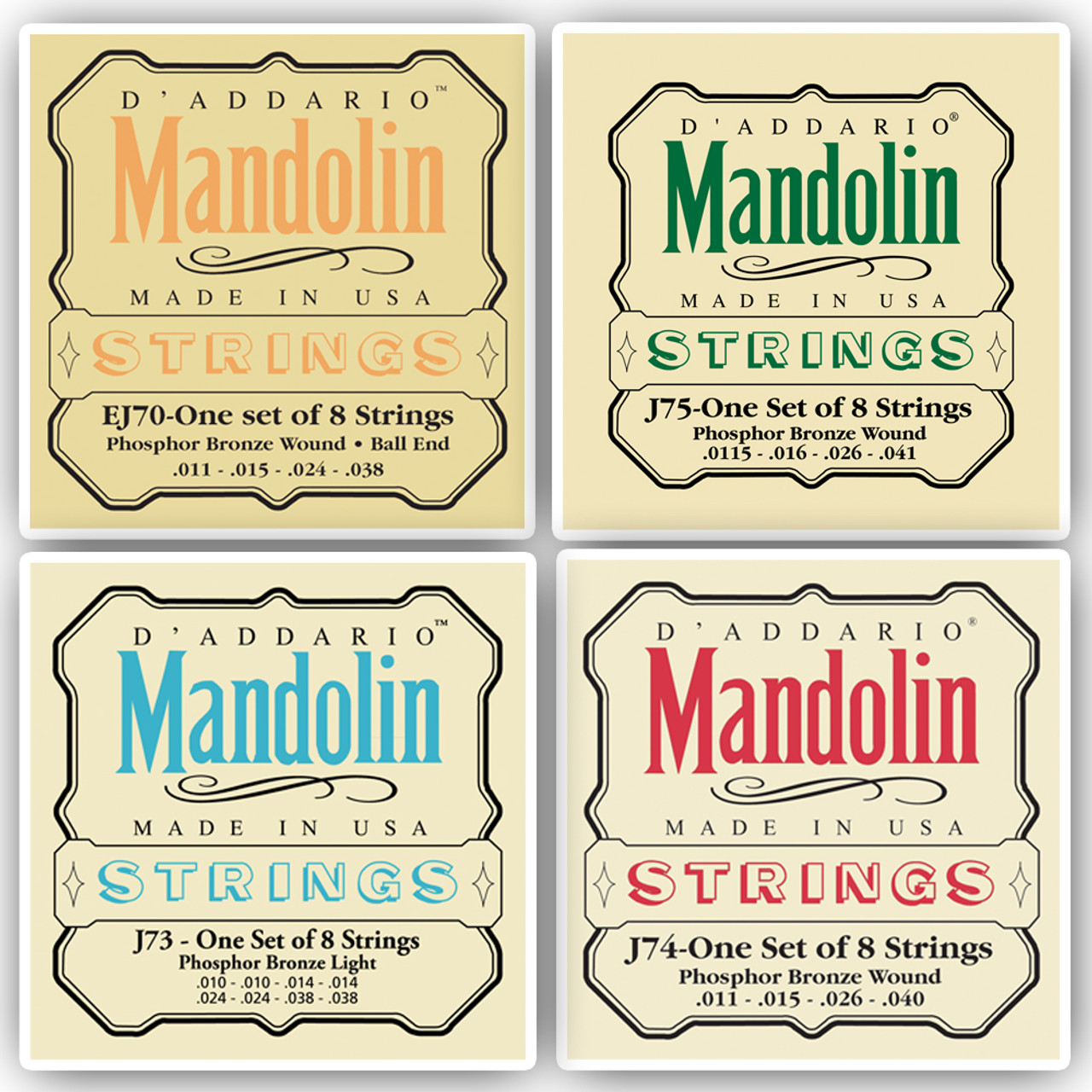 EJ73 ダダリオ マンドリン弦（Mandolin Strings Phosphor Bronze Light 10-38） D'Addario  Mandolin Family 最大89％オフ！ - アクセサリー・パーツ