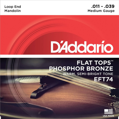 D'addario EFT74 Flat Tops Mandolin Strings (11-39)