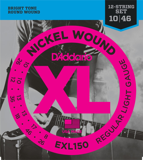 D'addario EXL150 Regular Light 12 String 10-46