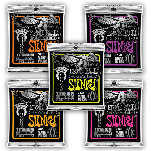 Ernie Ball Titanium Coated Slinky Electric Guitar Strings