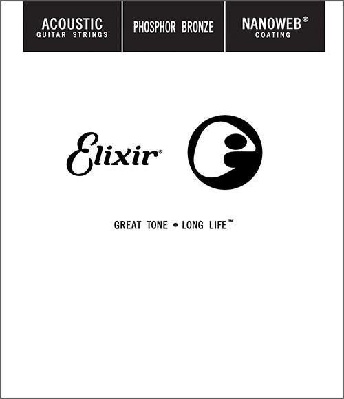 Elixir Nanoweb Phosphor Bronze Wound Single Strings