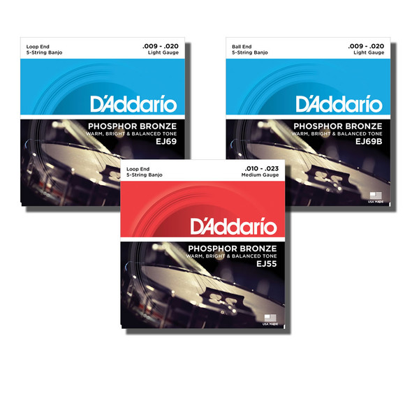 D'addario Phosphor Bronze Wound Banjo Strings