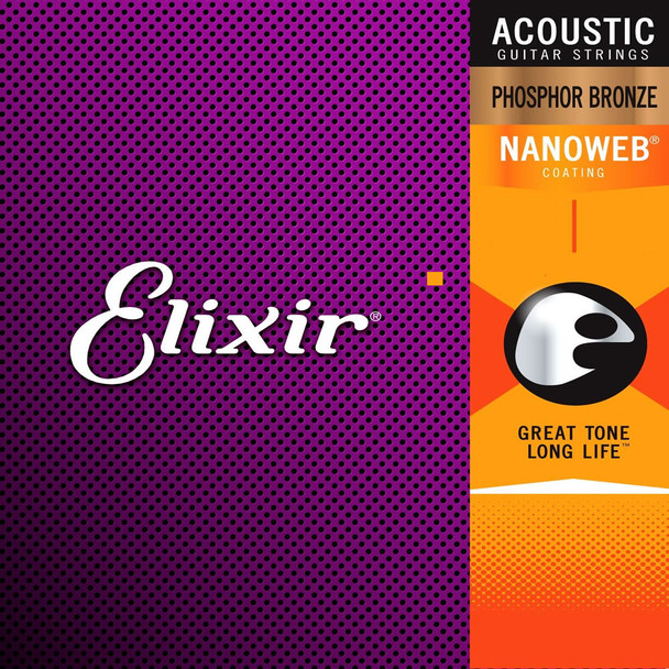 Elixir Nanoweb Phosphor Bronze Acoustic Guitar Strings Ireland