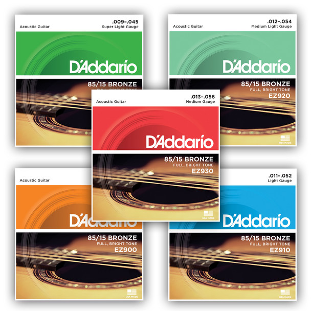 D'addario 85/15 American Bronze Acoustic Guitar Strings