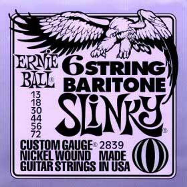 Ernie Ball 2839 Baritone Slinky Electric Guitar Strings 13-72