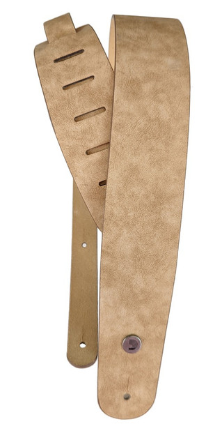 D'Addario 2.5 inch Brown Blasted Leather Guitar Strap