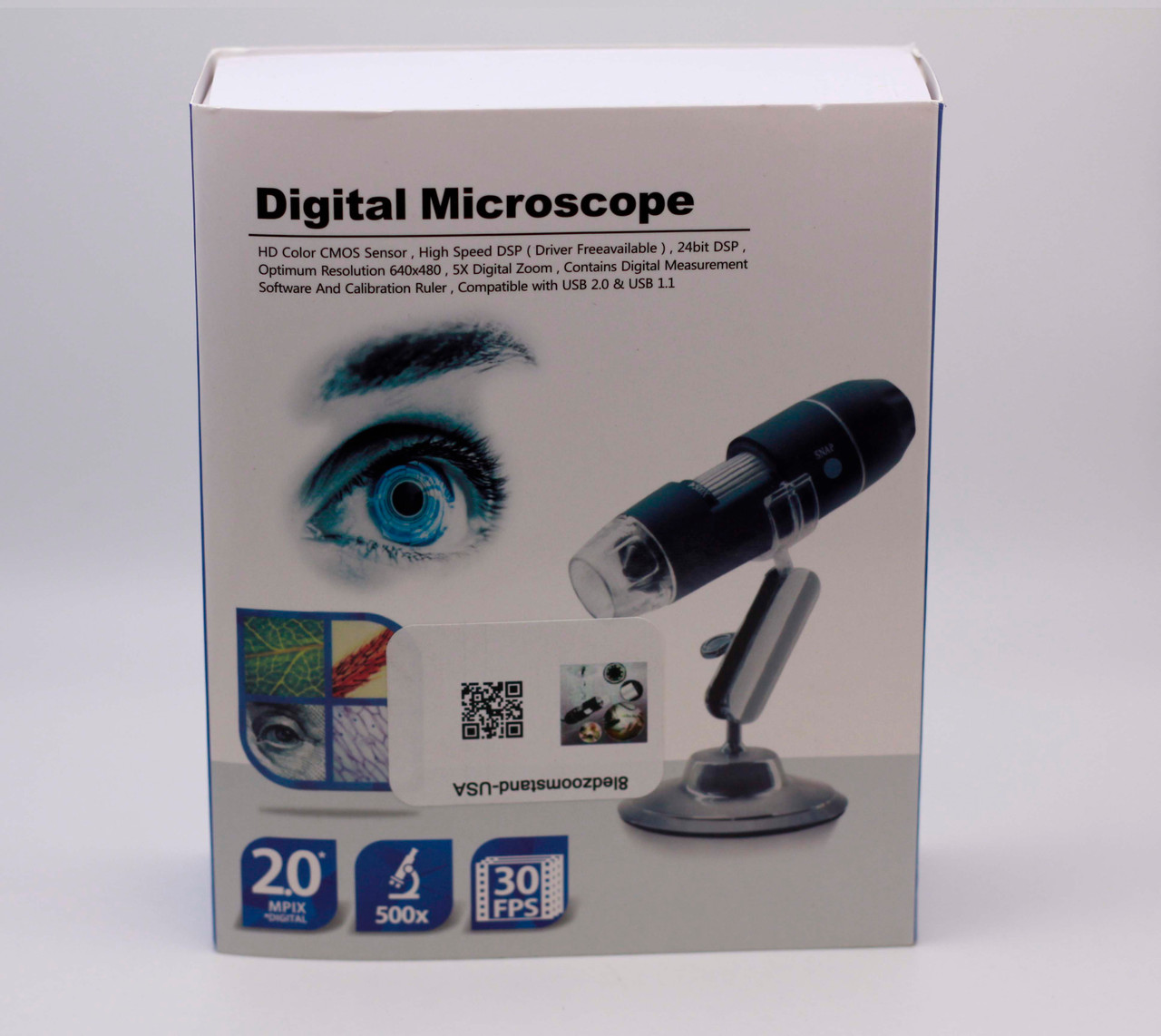 Digital Microscope - Connect to Computer - 30FPS - 50x-500X Magnification with Stand Compatible with iPhone, iPad, Samsung Galaxy, Android, Mac, Windows Computer