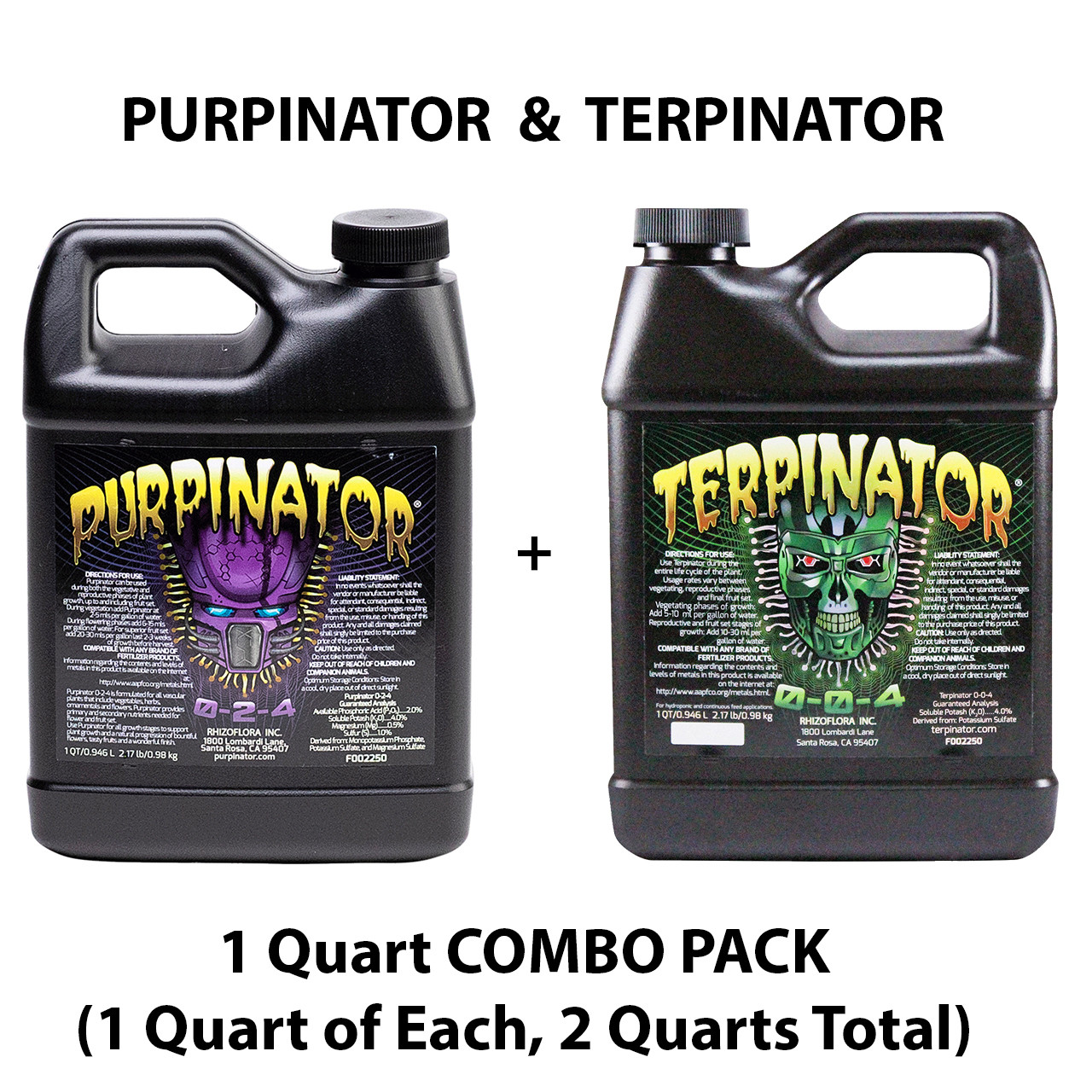PURPINATOR® &  TERPINATOR® 1 Quart Each COMBO (2 quarts total) Purple Flavinoid Color &  Terpene Resin Enhancement
