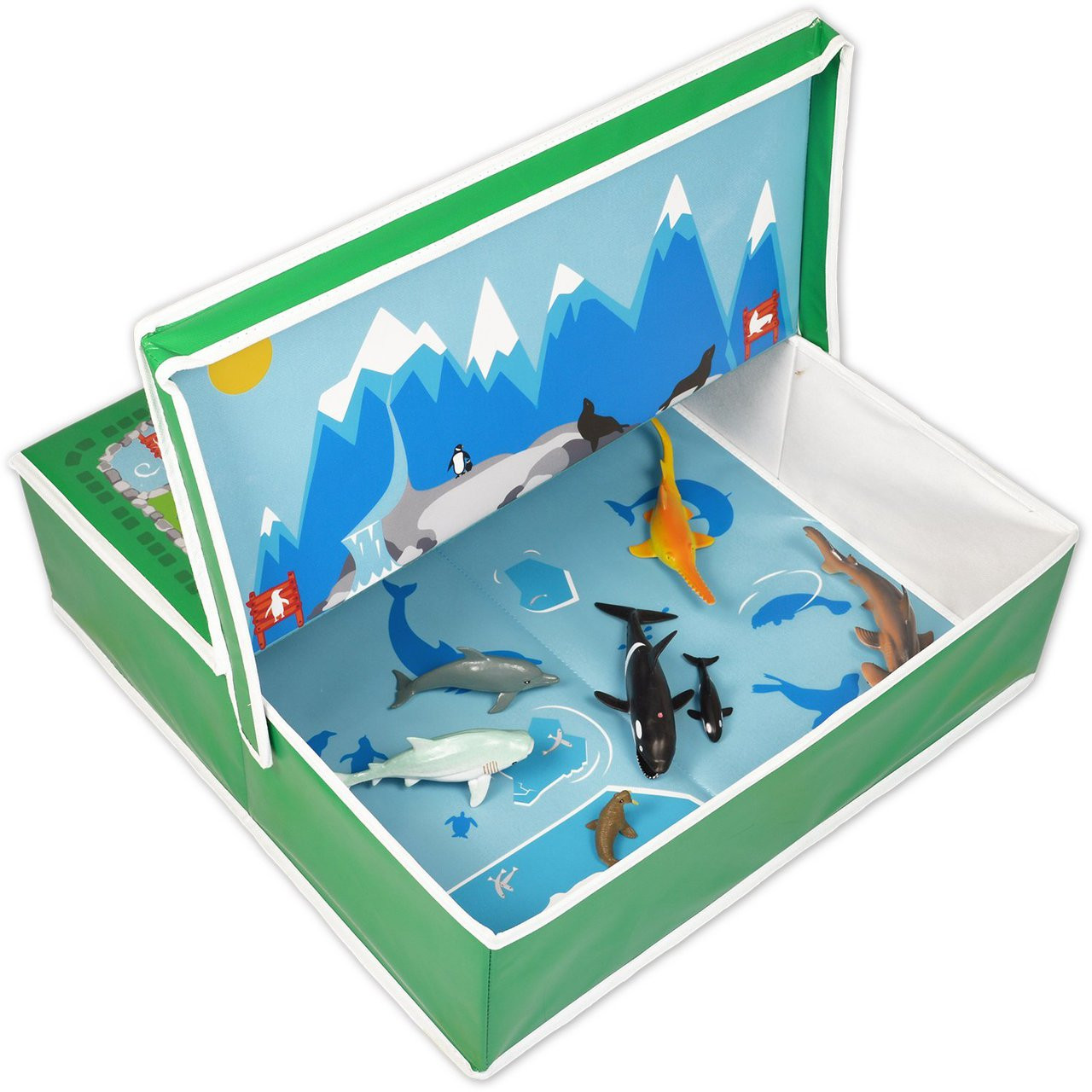 Foldaway Storage Box and Play Table Zoo Children's Storage