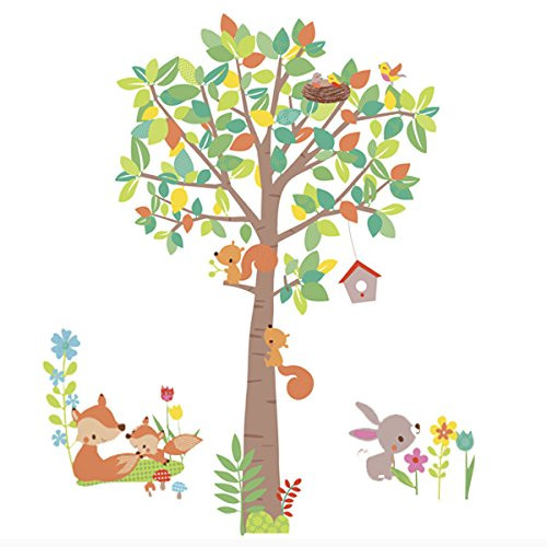 Giant Tree and Woodland Animals Wall Stickers Roommates