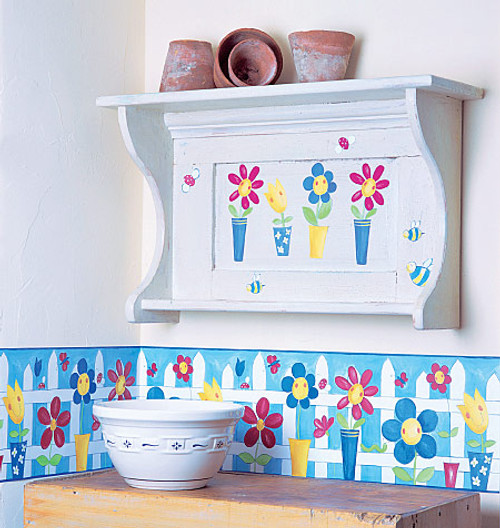 Silly Flower Pots Cutouts - 25 Per Pack - Kids Wall Stickers