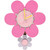 Pink Daisy Personalised Wooden Pendulum Clock - Handmade in the UK