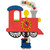Personalised Red Train Wooden Pendulum Clock