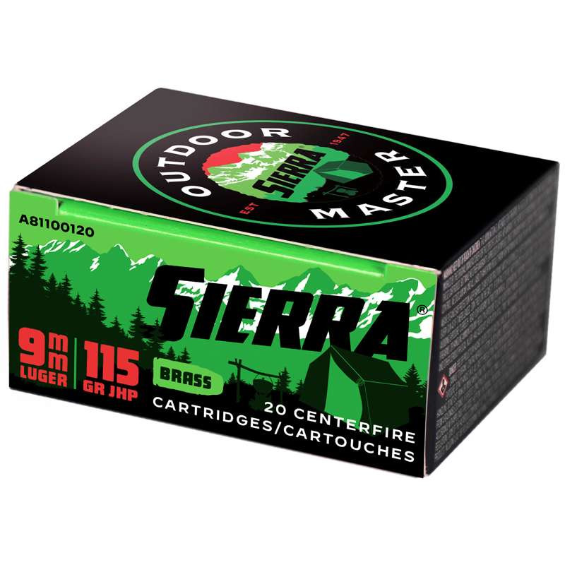 Sierra Outdoor Master 9mm 115 Grain Jacketed Hollow Point (JHP)