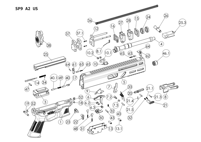 Grand Power Stribog SP9A1 9mm Pistol with SB Brace