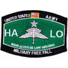 High Altitude Low Opening Parachutist MOS Patch Master HALO