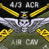 4th Battalion 3rd  Aviation Cavalry Regiment Patch OD | Center Detail