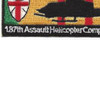 187th Assault Helicopter Company Tay Nimh AH-1 Cobra Silhouette On Vietnam Service Ribbon Patch | Lower Left Quadrant