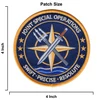 Joint Special Operations Swift Precise Resolute circular patch with compass rose silver trident gray dagger ocean waves navy gold Size Image