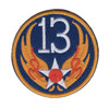 Blue shoulder patch with 13th Air Force emblem representing Pacific tactical air operations and numbered air force command.