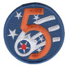Blue shoulder patch with 5th Air Force emblem featuring the command's insignia and USAF heritage colors representing Pacific air operations.