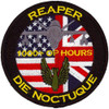 MQ-9 Reaper 1000 operational hours circular patch with US UK flags Reaper silhouette and Die Noctuque motto