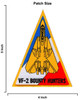 Size Chart F-14 Tomcat Squadron Patch VF-2 Bounty Hunters Triangle