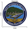 NAS Cubi Point Bataan Philippines US Navy Naval Air Station patch measures 4 inches wide by 4 inches tall