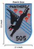 505th Airborne Infantry Regiment Patch Panthers size: 2.5 x 3.75 inches