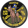 4th Sqaudron 3rd Aviation Cavalry Regiment Patch Pegasus Victory OD