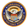 Circular 4-inch embroidered patch for Commander Joint Task Force Middle East, featuring a gold merrowed border, royal blue outer ring with gold lettering, a central bald eagle with spread wings over a shield depicting the Arabian Peninsula, and the Latin motto Vis In Unitate on a gold banner.