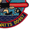 DD-567 USS Watts Destroyer Patch Tin Can | Lower Right Quadrant