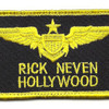 Aviation Pilot Yellow Wings Black Hollywood Patch Hook And Loop | Center Detail