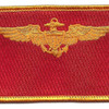 Aviaition Pilot Wings Gold Field Red Patch | Center Detail