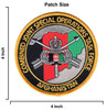 Size CJSOTF Afghanistan circular patch with Afghan flag map SF crossed arrows MFF wings black gold border