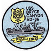 AD-36 USS Bryce Canyon Patch - A Version