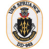 USS Spruance DD-963 Destroyer Ship Patch