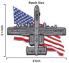 USA A-10 Thunderbolt II Flag Patch size: 4 x 3.5 inches