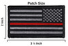 Thin Red Line Firefighter Right Shoulder Patch size: 3.5 x 2 inches