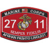 USMC 2711 Afghanistan Pashto Linguist Patch