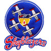 Patch with Skyblazers emblem featuring aerial demonstration insignia and elite pilot designation, colors reflecting precision flight team.