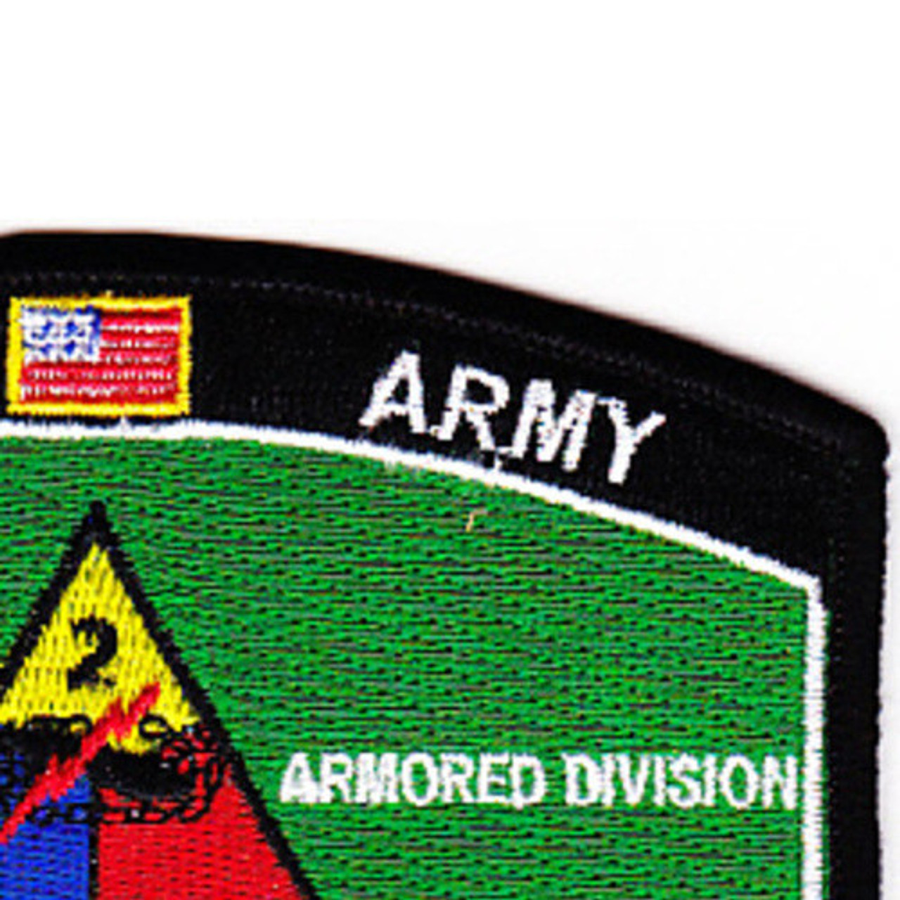 ARMY PATCH, 2ND ARMOR DIVISION WITH TAB , SUBDUED - Ira Green